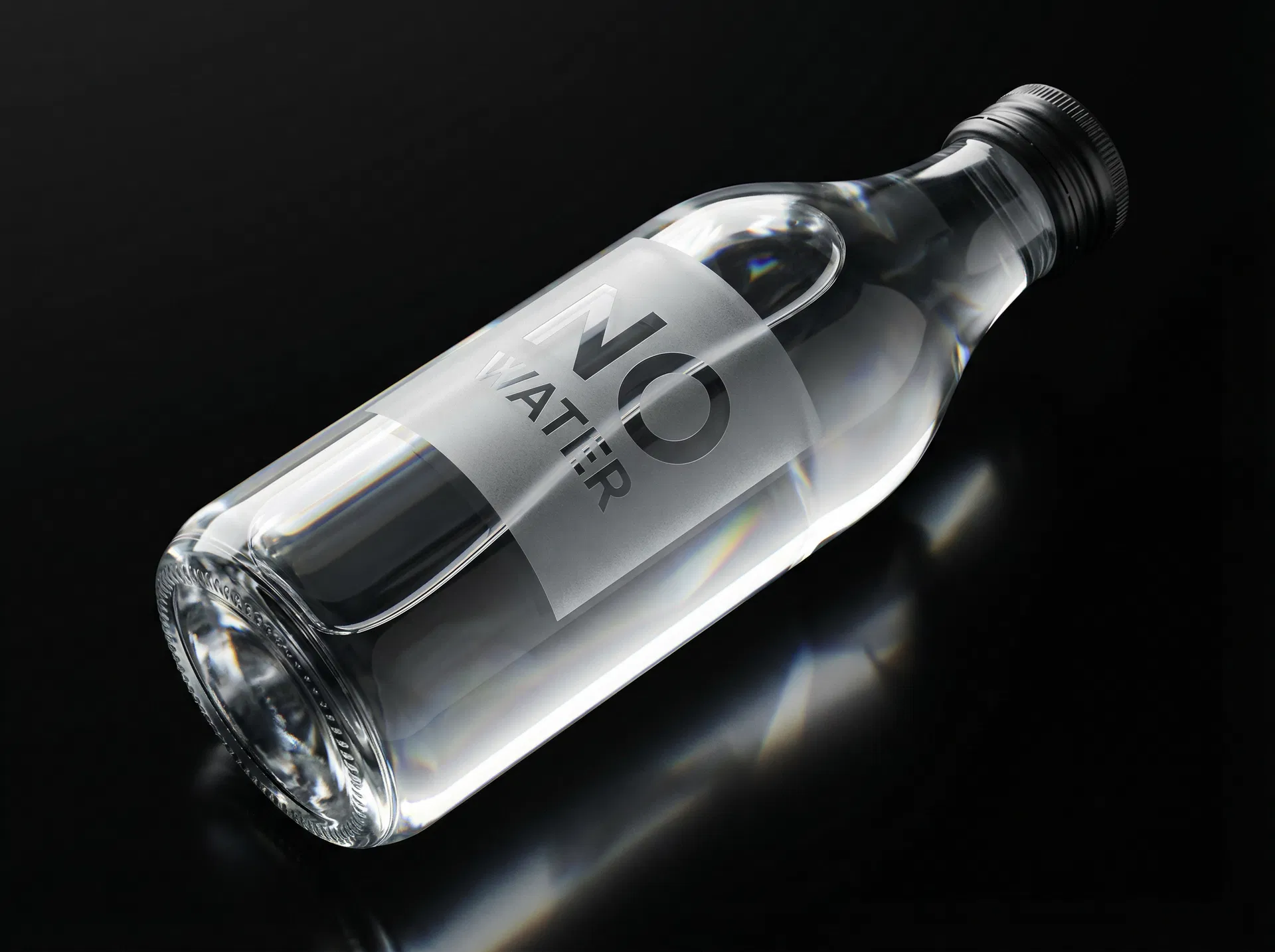 NO WATER — ultra-premium arctic water bottle, front view