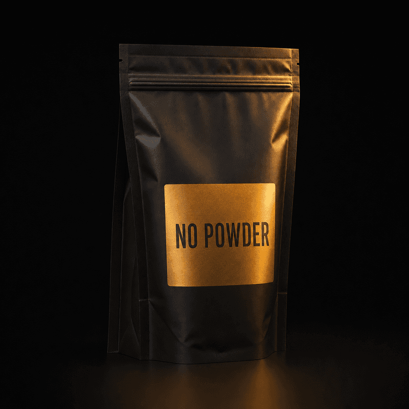 NO POWDER compostable flat-bottom pouch — 315°