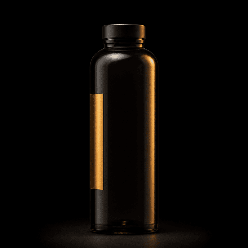 NO SHAKE dark glass protein bottle — 90°
