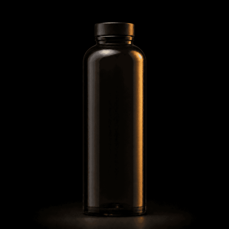 NO SHAKE dark glass protein bottle — 180°